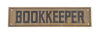 late 1920's vintage american single-sided flush mount brass metal "bookkeeper" chicago bank building sign