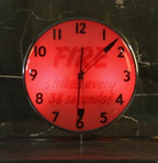 fully functional c. 1950's wall mount home insurance agency advertising "bubble" illuminated analog clock with all original electric movements