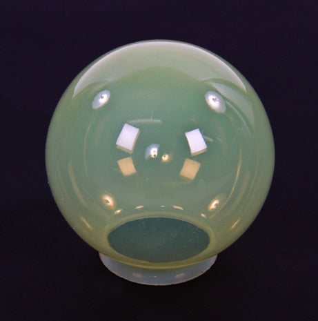 early 20th antique american victorian era oversized residential ceiling fixture "vaseline" glass replacement globe