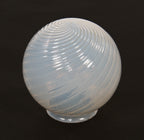 original c. 1900's antique american blue opalescent swirl glass ceiling fixture replacement globe