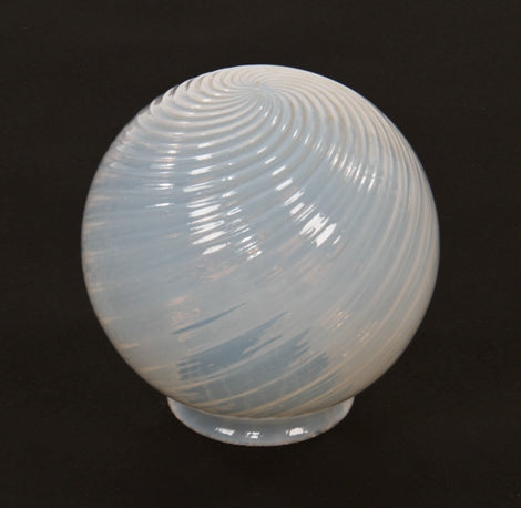 original c. 1900's antique american blue opalescent swirl glass ceiling fixture replacement globe