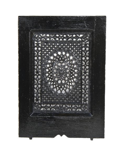 19th century american victorian era black enameled cast iron residential fireplace summer cover with deeply recessed center