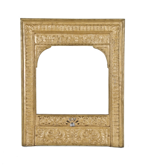 original 19th century metallic gold enameled ornamental cast iron interior residential fireplace gas insert surround or grate