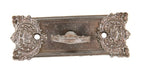 c. 1900's original antique american ornamental cast iron residential "finger twist" doorbell handle with matching backplate