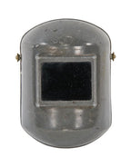 original mid-20th century american industrial molded fiberglass factory welding helmet with oversized eye shield
