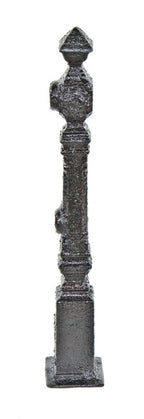 original and intact late 19th century antique american black enameled ornamental cast iron exterior residential freestanding newel post