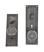 original c. 1920's continental & commercial bank building interior office door hardware with intact bower-barff baked enameled finish
