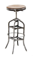 highly sought after early 20th century antique american industrial model "no. 621" pressed and formed double-spider toledo uhl art steel machine shop revolving stool