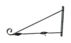 early 20th century twisted and turned black enameled wrought iron exterior city street bracket with c-scroll
