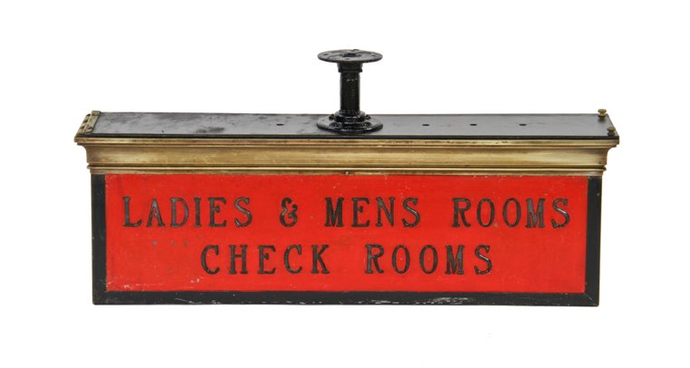 original c. 1930's interior ceiling mount double-sided st. george hotel illuminated sign containing molded glass letters