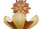 c. 1934-36 american art deco three electric light "rayburn pattern" slip shade fixture with original old gold enameled finish