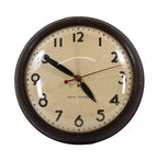 c. 1940's vintage american industrial wall mount factory office electric wall clock with brown enameled bezel