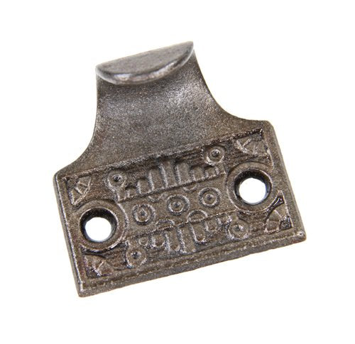original american 19th century interior residential ornamental cast iron "windsor" pattern window sash pull or finger lift