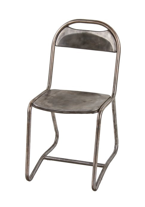c. 1940's sleek and simple american art deco streamlined style refinished tubular steel side chair with intact backrest