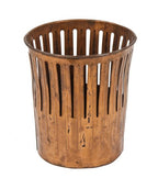 hard to find and highly desirable vintage american industrial "dan-dee" copper-plated cold rolled steel office waste can