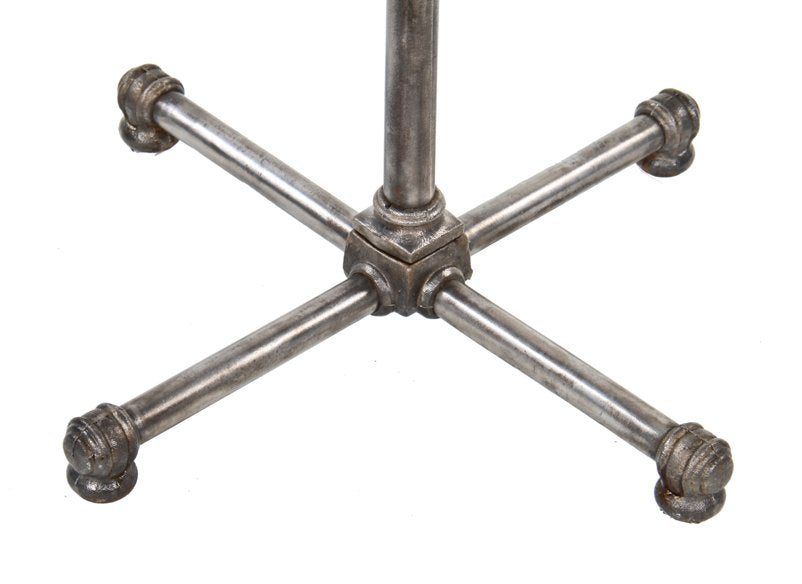 early 20th century vintage industrial cold-rolled tubular steel upright office coat stand with oversized double hooks