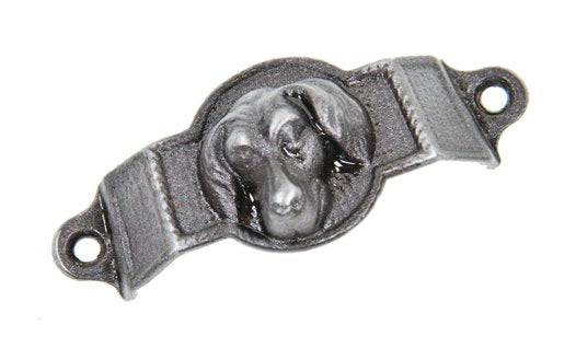 original 19th century american metallic bronze ornamental cast iron "doggie" cabinet drawer or bin pull