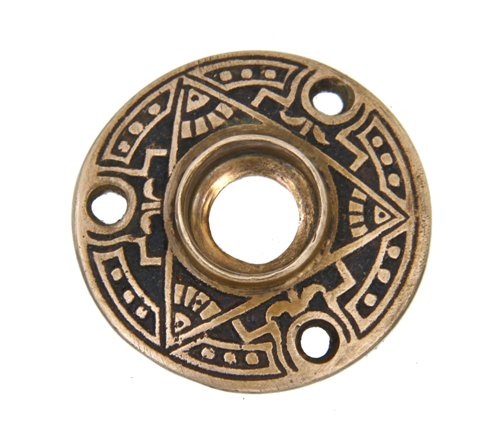 single 19th century american eastlake style ornamental cast brass interior residential passage door circular rosette