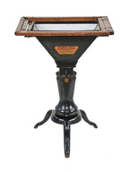 early 1920's vintage american industrial "edison-dick" illuminated mimeoscope with three-legged cast iron base