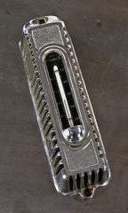 largely intact vintage industrial chicago commercial building nickel-plated cast iron thermostat cover with temperature scale