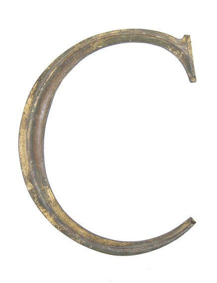 original antique american new york city department store exterior solid bronze sign letter with gilded finish
