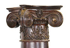 pair of late 19th century antique american victorian era fluted oak wood residential columns with gesso ornament capitals