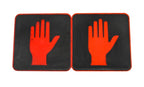 original american made molded amber colored plastic chicago city street "don't walk" halting hand cautionary crosswalk signs