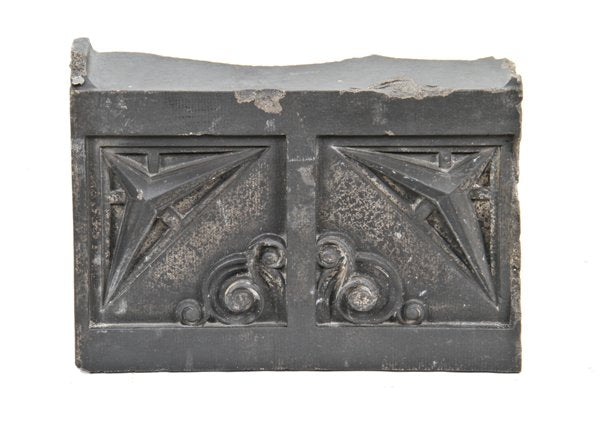 early 20th century michael reese hospital "gardenesque" exterior building facade sill course terra cotta fragment with speckled finish