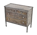 original c. 1930's vintage american industrial folded and pressed steel lowboy dresser with original steel casters