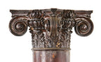 late 19th century varnished oak wood interior residential colonnades with partially fluted columns and ionic capitals