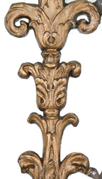 early 20th century interior single-sided chicago city hall lobby ornamental bronze pilaster fragment with foliated scrollwork