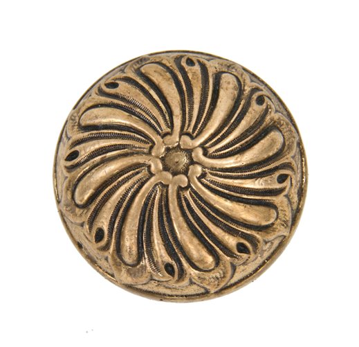 c. 1900's antique american ornamental cast brass "byzantine" pattern banded rim passage size doorknob