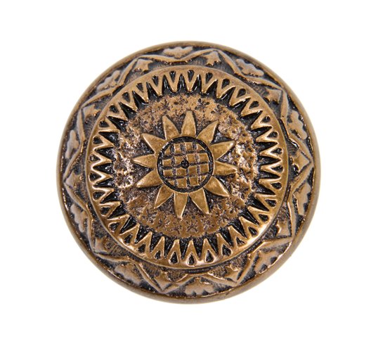 c. 1880's american eastlake style ornamental cast bronze banded rim doorknob with centrally located sunburst motif