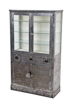 hard to find oversized c. 1930's vintage american industrial heavy gauge steel hospital operating room supply cabinet with bakelite handles