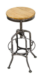 original c. 1930's american made vintage industrial clement uhl-designed four-legged draftsman stool with releasable clutch