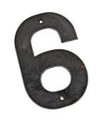 depression era american single-sided cast iron steam locomotive plate number with black paint finish