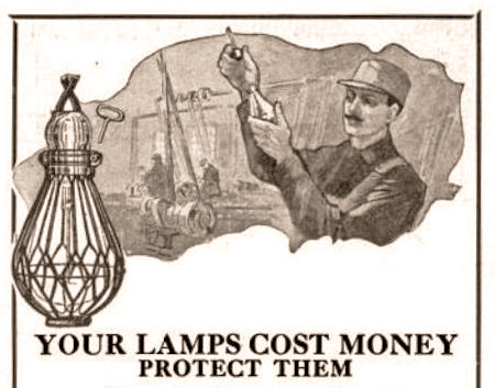 c. 1930's vintage industrial brushed steel "expanded" wire "loxon" incandescent light bulb "trouble cage" or guard