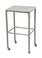 c. 1919 vintage medical welded joint heavy gauge brushed steel mobile hospital examination room cart with original casters