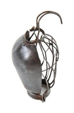 c. 1930's vintage industrial brushed steel "expanded" wire "loxon" incandescent light bulb "trouble cage" or guard