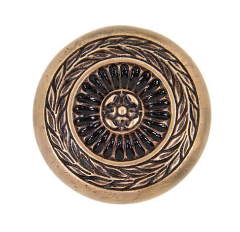 c. 1900's original antique american highly detailed cast bronze interior residential passage size doorknob with central rosette