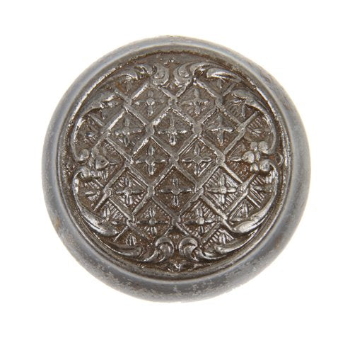 c. 1900's original american made antique ornamental cast iron passage size residential rococo style doorknob