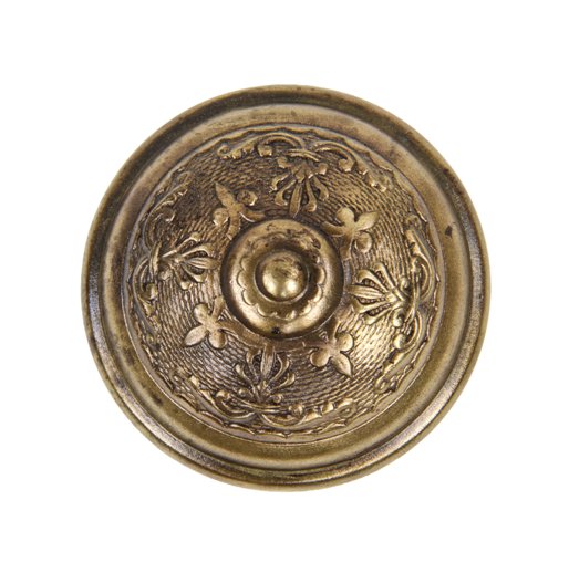 early 1900's american antique wrought ornamental brass metal dome-shaped interior residential doorknob