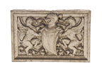 early 20th century exterior chicago commercial building white glazed terra cotta base-relief plaque featuring winged griffins