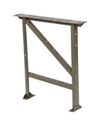 all-welded joint mill rolled angled iron "pollard green" enameled factory workbench table leg or base with foot pads