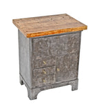 original c. 1918 antique american medical cold-rolled steel hospital room supply cabinet with replaced tabletop