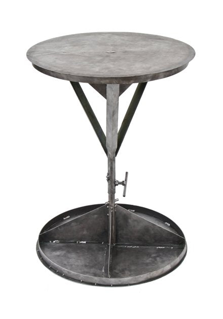 fully adjustable vintage american industrial welded joint heavy gauge brushed steel sign factory revolving table