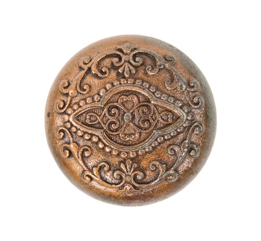 original american made early 20th century interior residential ornamental copper-plated cast iron passage size antique doorknob