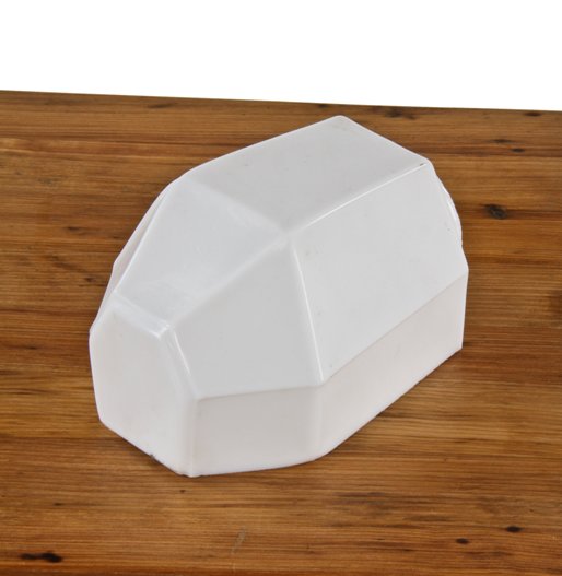 c. 1930's multi-faceted american art deco style "milk glass" hospital lavatory wall-mount electric light fixture replacement shade