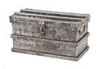 highly desirable early 20th century american industrial heavily reinforced riveted joint steel railroad gold bullion strongbox with opposed drop handles