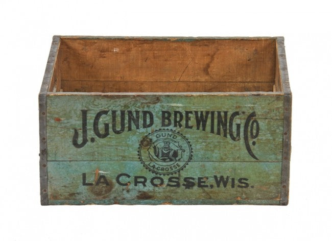 late nineteenth century privy dug light aqua blue applied blobtop antique american smooth base beer bottle manufactured for the john gund brewing company